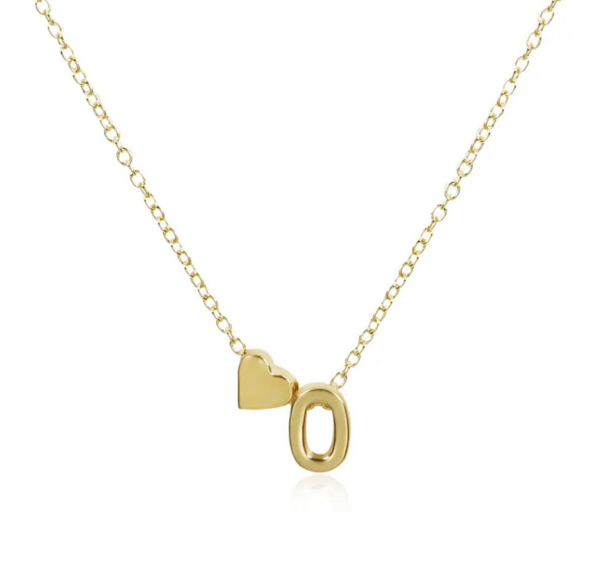 Fashion Heart Alphabet Pendant Necklace - Minimalist Copper Plated Design