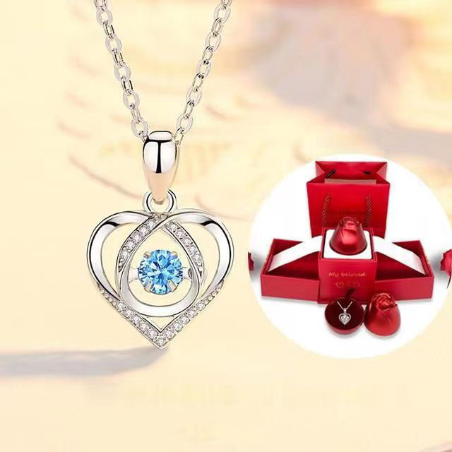 Fashion Heart Shape Zircon Pendant Necklace for Women - Elegant Gift for Her