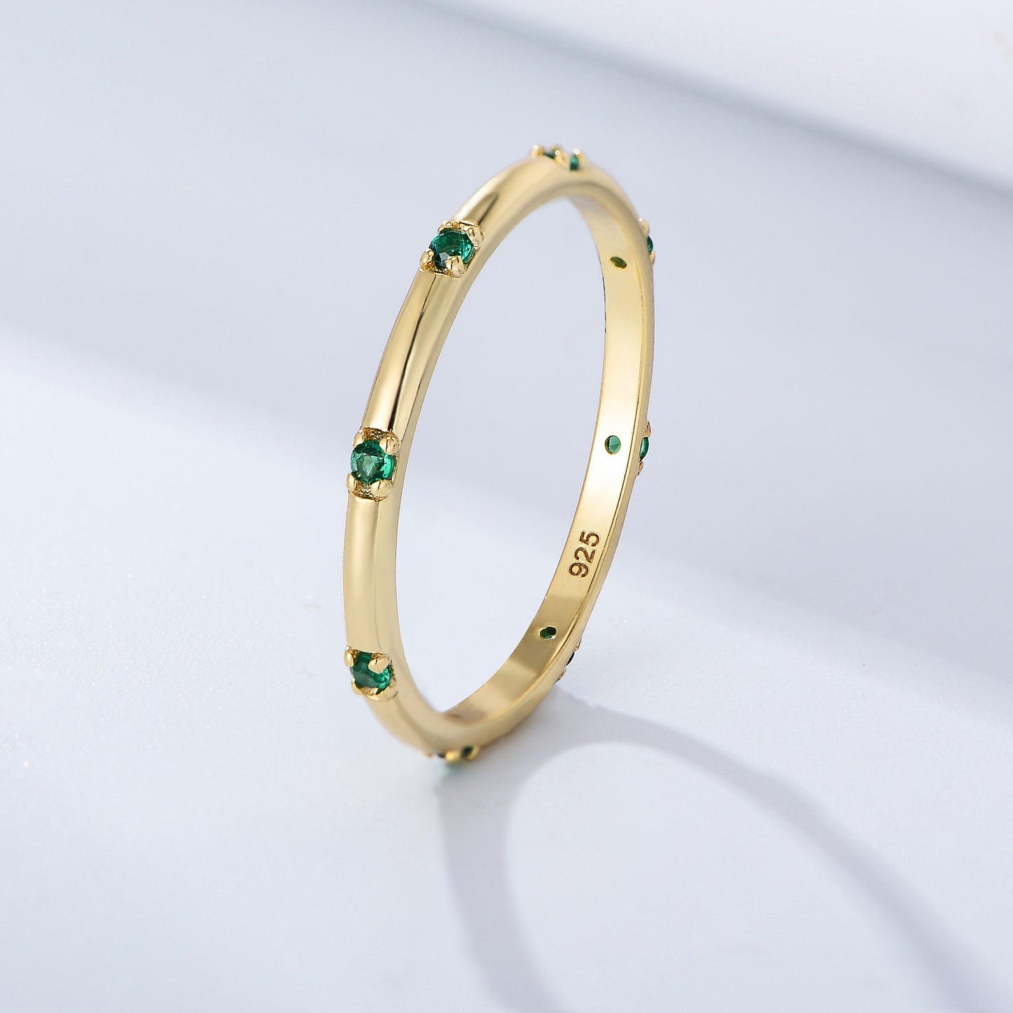 Fashion Geometric Sterling Silver Zircon Inlay Ring for Women
