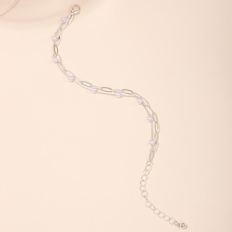 Modern Classic Pearl Double Layer Women's Bracelet - European and American Fashion Jewelry
