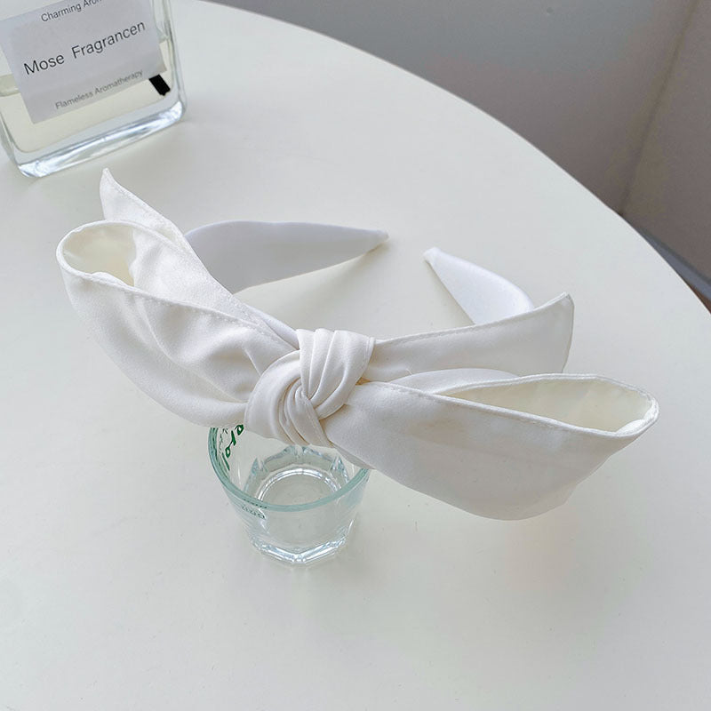 Fashion Handmade Pearl Bow Knot Wide Hairband