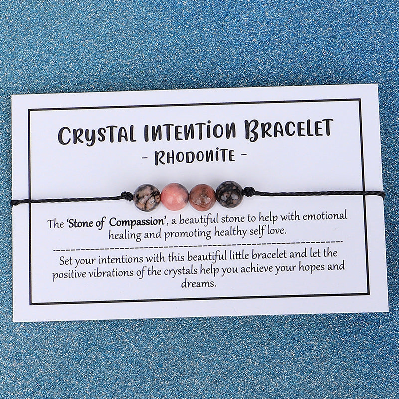 Simple Style Round Beaded Unisex Bracelet with Sunstone Crystal Energy