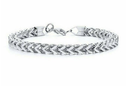 Fashion Geometric Titanium Steel Double Row Mesh Men's Bracelet