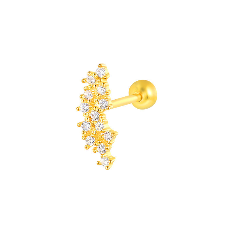 Sterling Silver Zircon Inlay Stud Earrings for Women