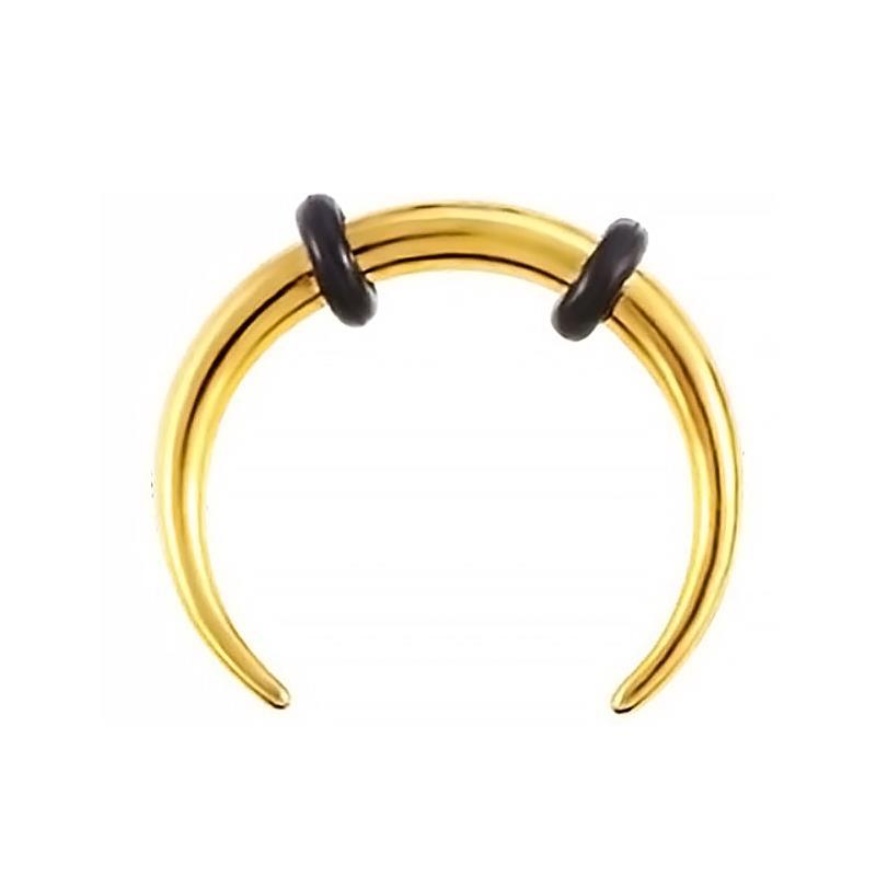 U Shape Stainless Steel Plated Earrings and Faux Nose Ring Set