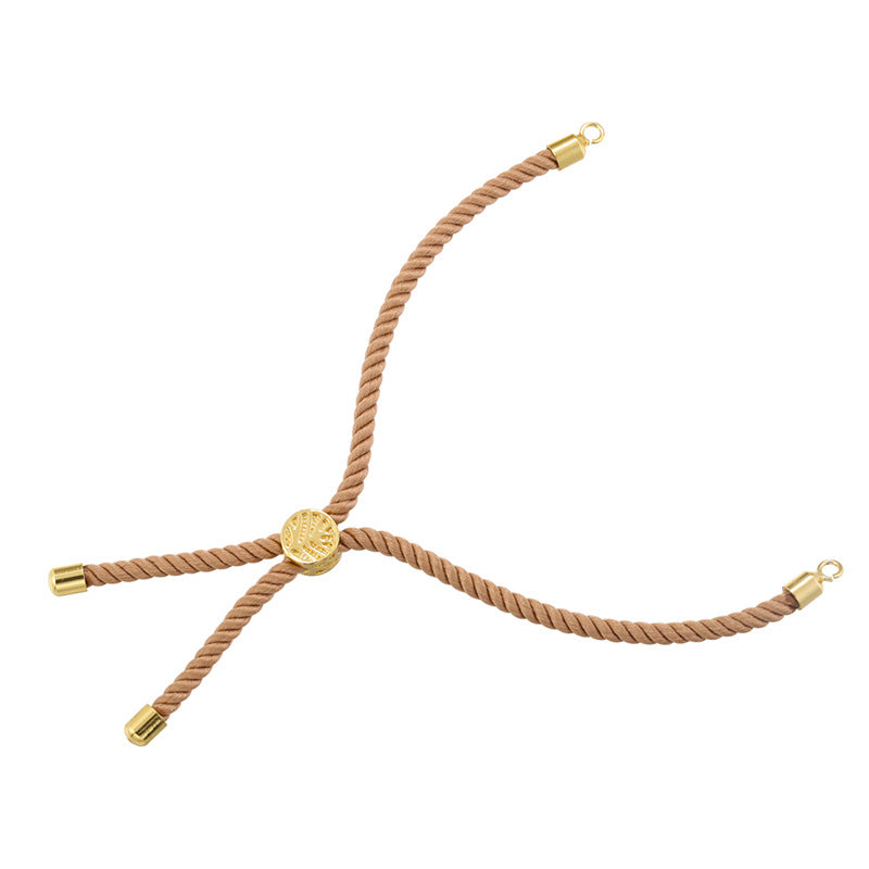 18K Gold Plated Tree of Life Adjustable Rope Bracelet