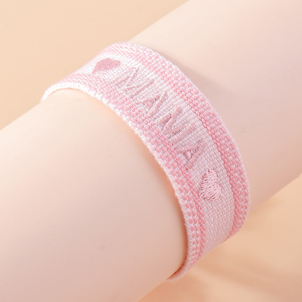 Fashion MAMA Letter Heart Shape Polyester Mother's Day Unisex Bracelet
