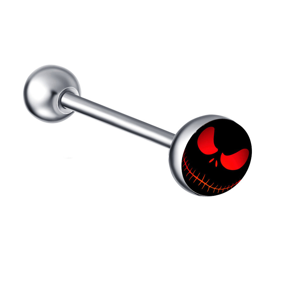 Ethnic Insect Design Stainless Steel Enamel Tongue Barbell
