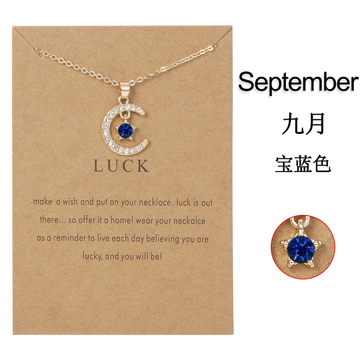 Birthstone Star Pendant Necklace - December Edition