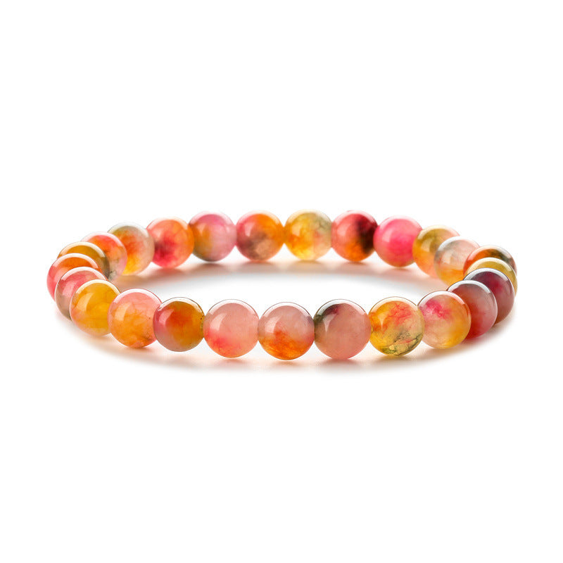 Retro Geometric Amethyst Agate Beaded Bracelet Set