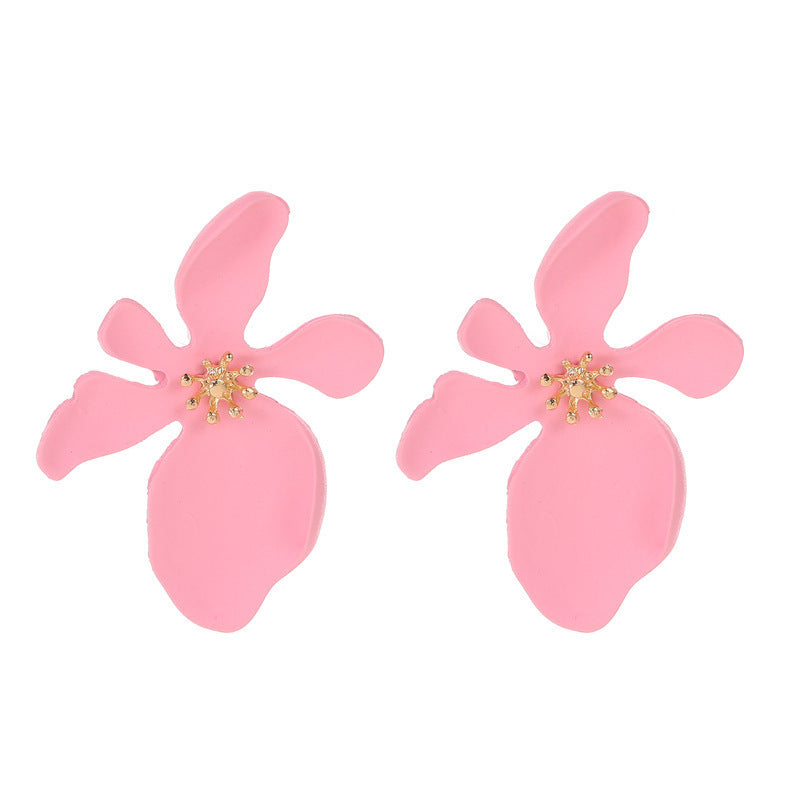Sweet Floral Acrylic Multi-layer Petal Earrings for Women