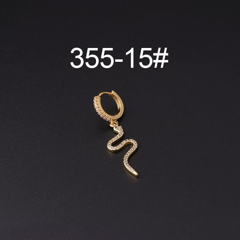 Gold Plated Geometric Zircon Star Drop Earrings