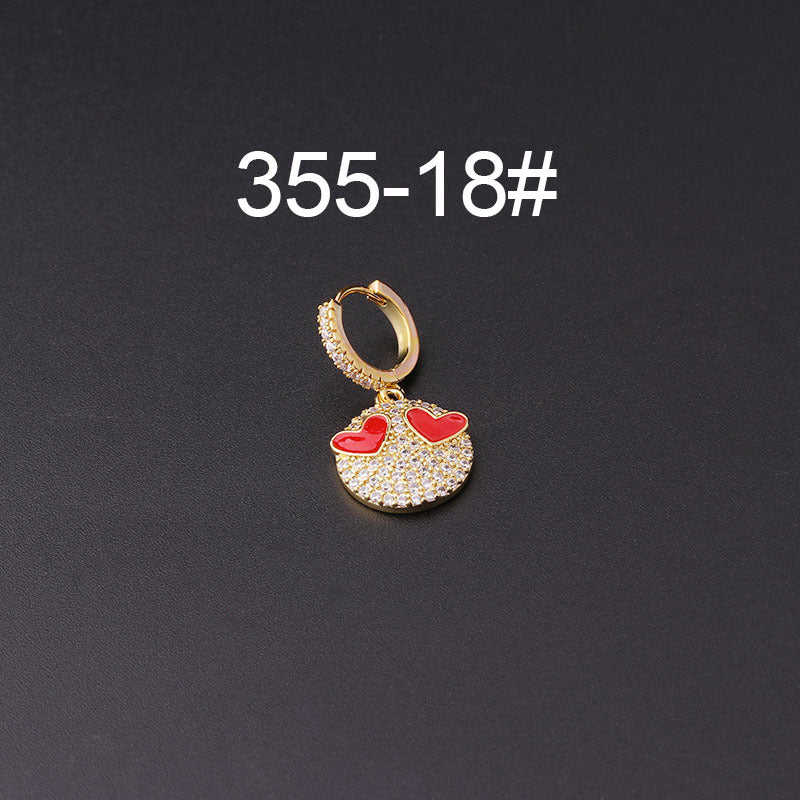 Gold Plated Geometric Zircon Star Drop Earrings