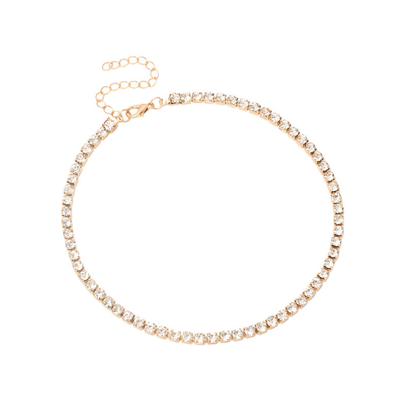 Minimalist Rhinestone Stacking Choker Necklace for Women