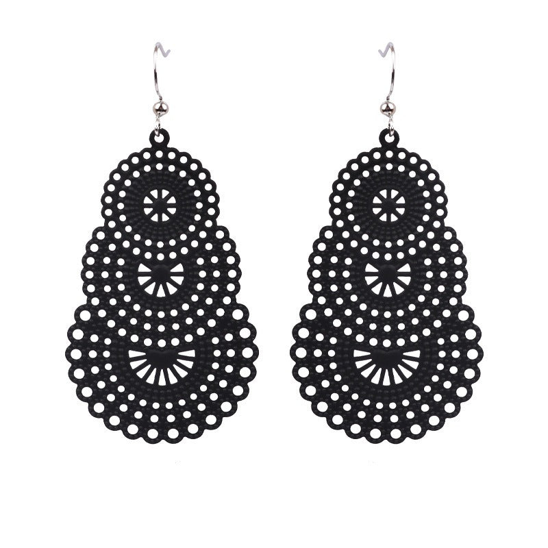 Bohemian Gourd Geometric Hollow Out Colorful Drop Earrings for Women