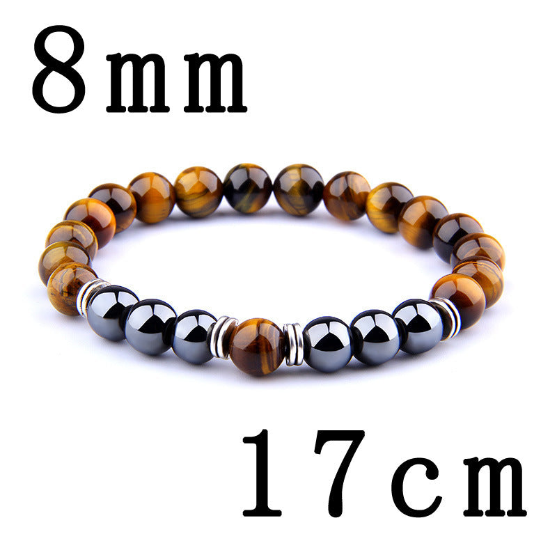 Gradient Color Agate and Tiger Eye Stone Beaded Bracelet