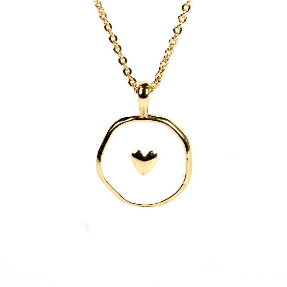 Fashion Copper Plated Gold Star and Moon Heart Pendant Necklace for Women