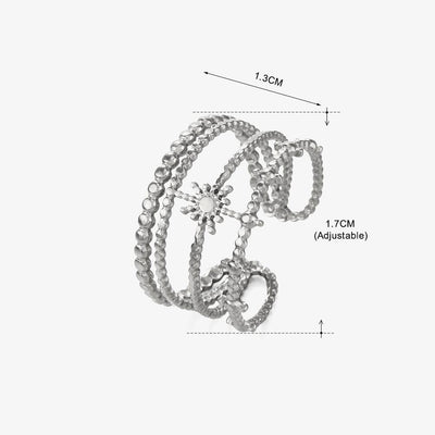 18K Gold Plated Stainless Steel Adjustable Star Ring