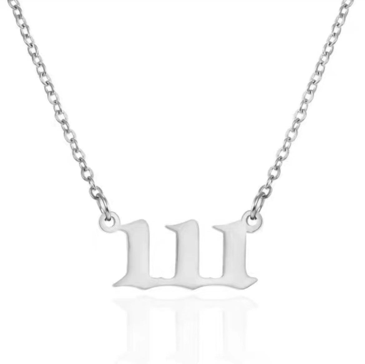 Simple Retro Stainless Steel Number Pendant Necklace for Women and Couples