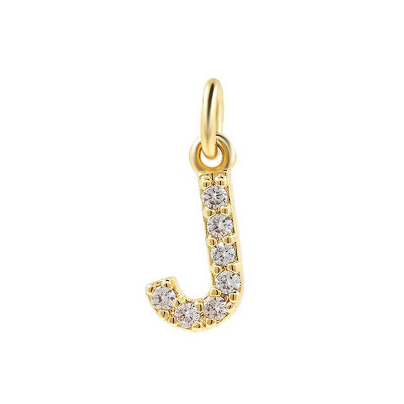 Bohemian 18K Gold Plated Alphabet Necklace with Zircon Charms