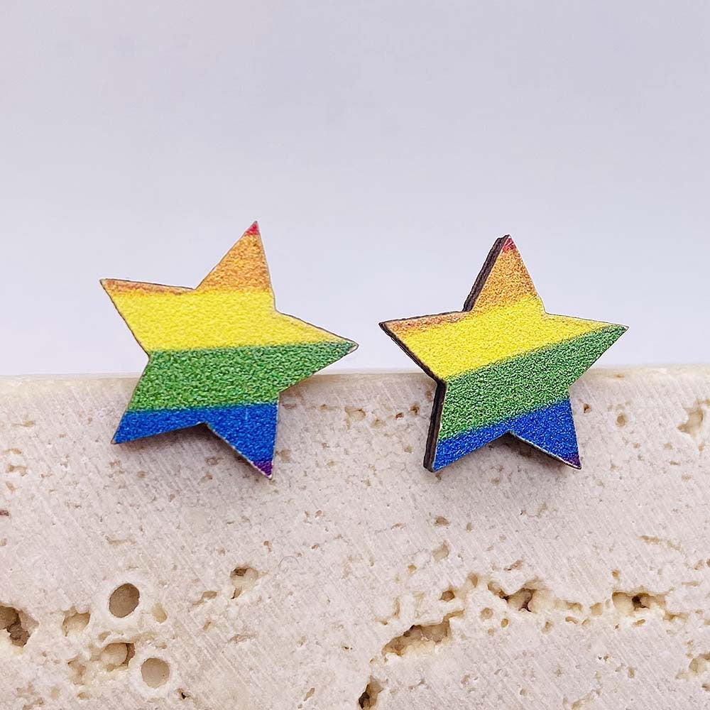 1 Pair Fashion Scissors and Pencil Wood Women's Ear Studs - Back to School Teacher's Collection