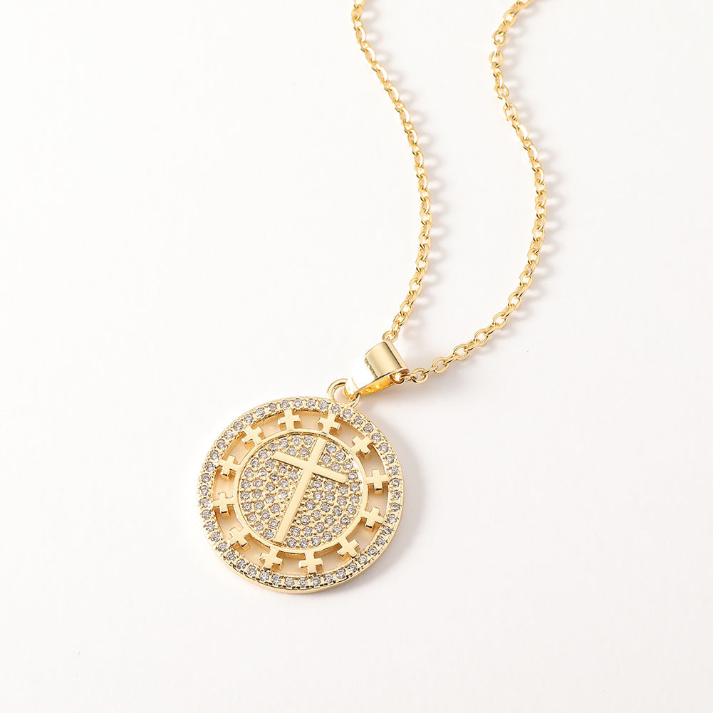 Women's Religious Cross Pendant Copper Necklace - Wholesale Fashion Jewelry