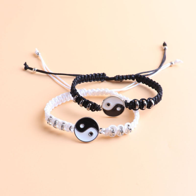 Simple Style Unisex Alloy Rope Bracelets - Yin Yang Design