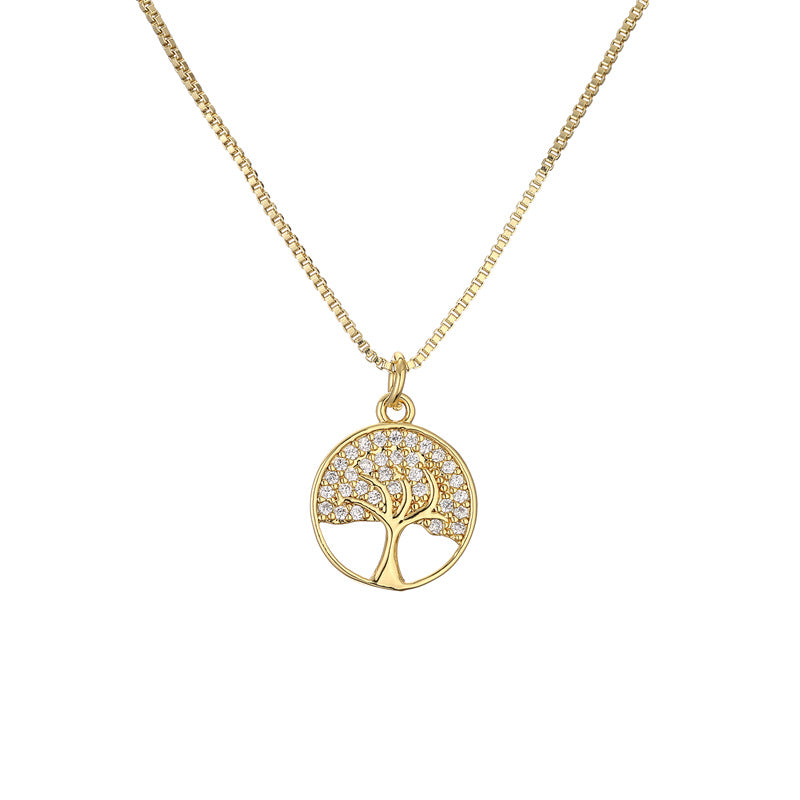 Heart Shape Shell Zircon Pendant Necklace - Minimalist Style