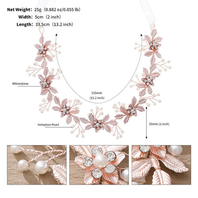 Retro Floral Pearl Bridal Hairband