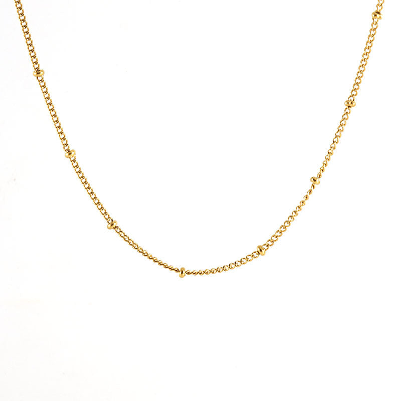 Geometric Stainless Steel 18K Gold Plated Letter Pendant Necklace