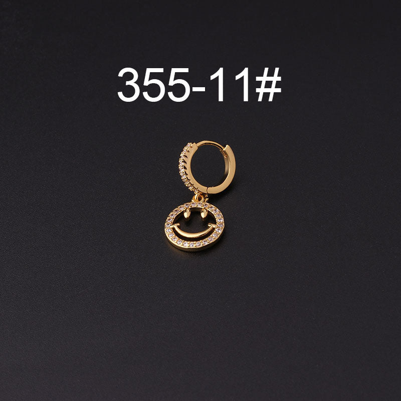 Gold Plated Geometric Zircon Star Drop Earrings