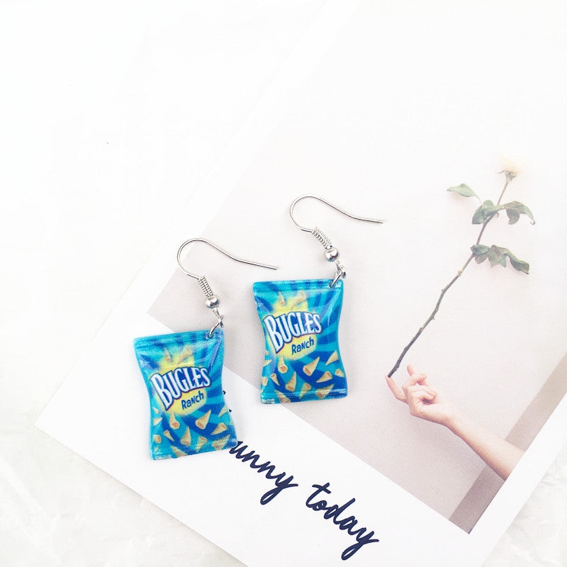 1 Pair Novelty Food Resin Women's Drop Earrings - Creative Handmade Fun Snack Dangle Jewelry