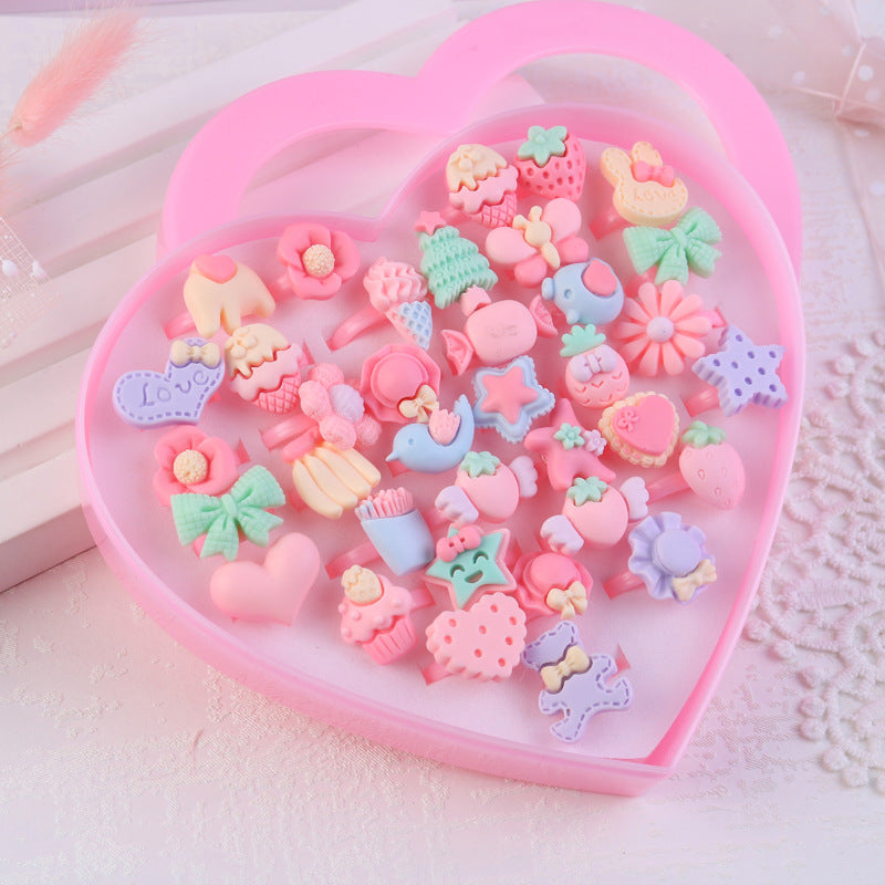 Children's Adjustable Flashing Diamond Ring Set - 36 Pieces