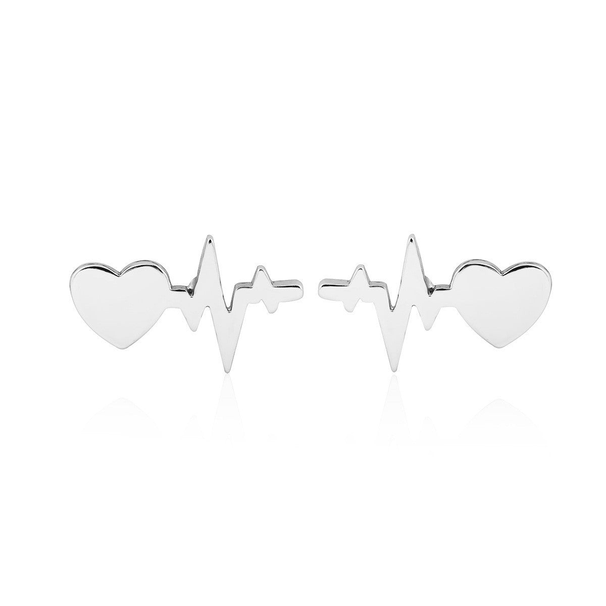 ECG Heartbeat Lightning Stud Earrings - Trendy Fashion Jewelry