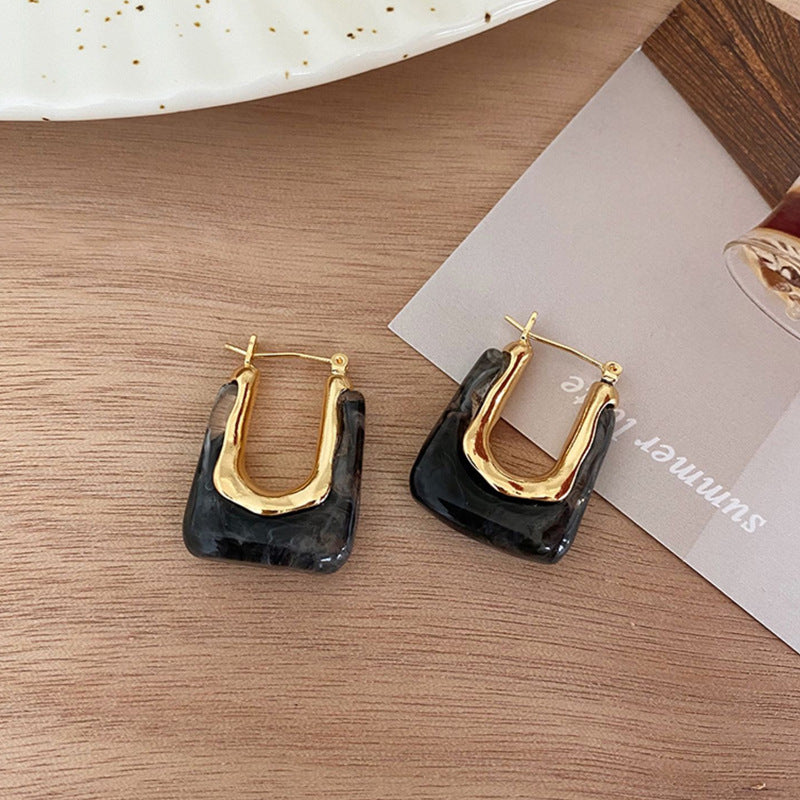 Korean U-Shaped Retro Earrings 2023 Trendy Personality All-Match Jewelry