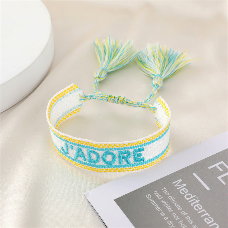Ethnic Trend Handwoven Embroidery Tassel Bracelet