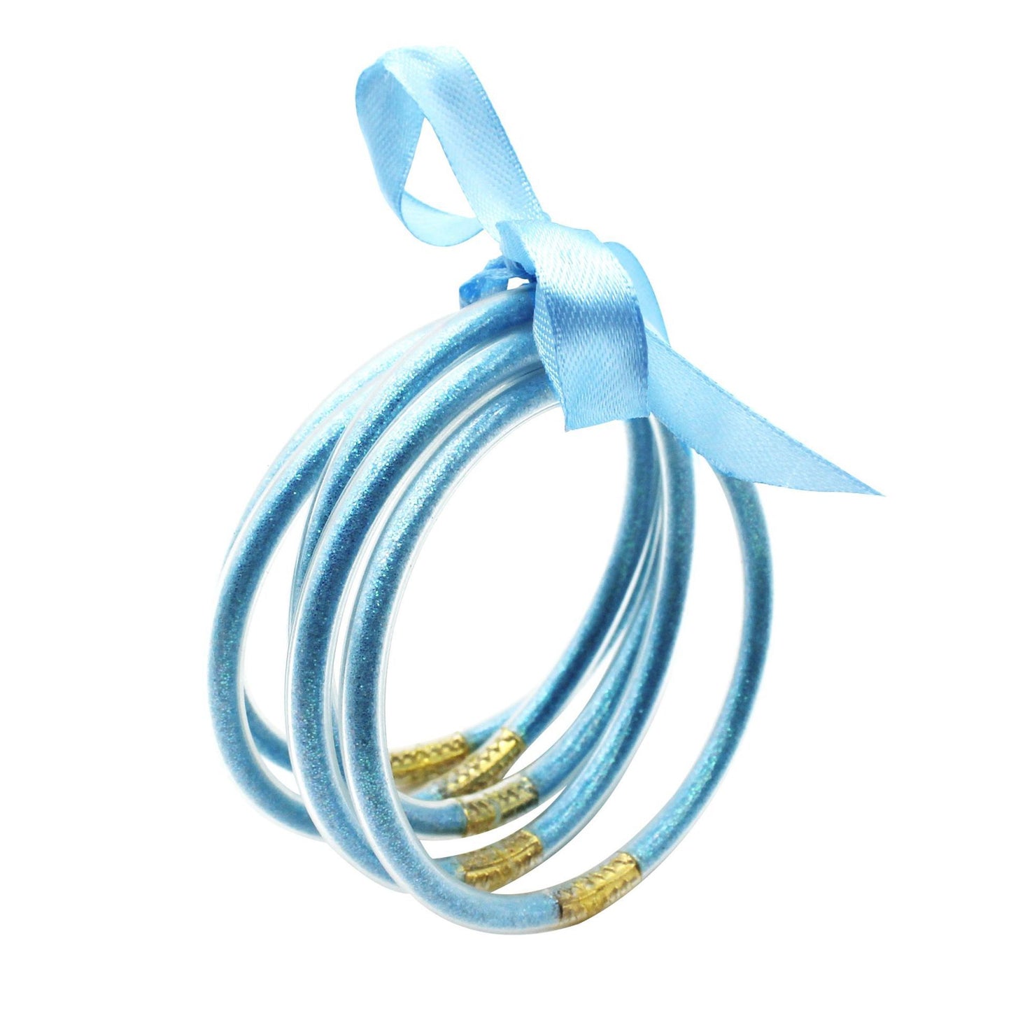 Fashion Multi-Layer Silicone Ribbon Glitter Women's Bangle Bracelet