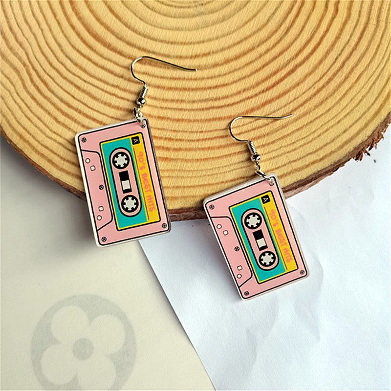 Retro Arcade Acrylic Drop Earrings for Women