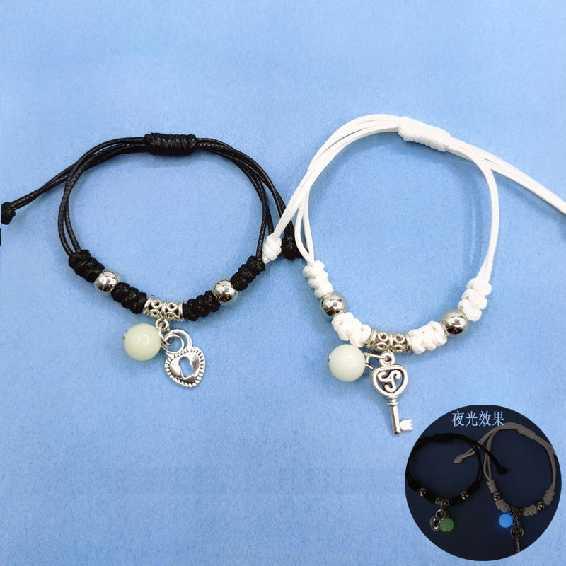 European American Luminous Beads Adjustable Couple Bracelet