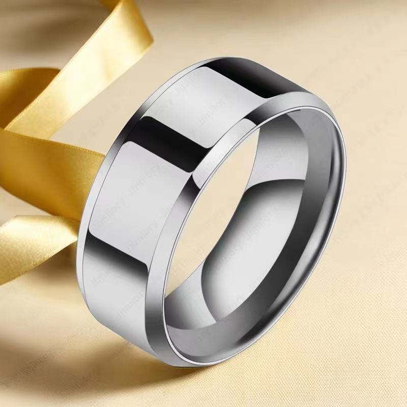 Fashion Stainless Steel Polished Ring for Men - Minimalist Design