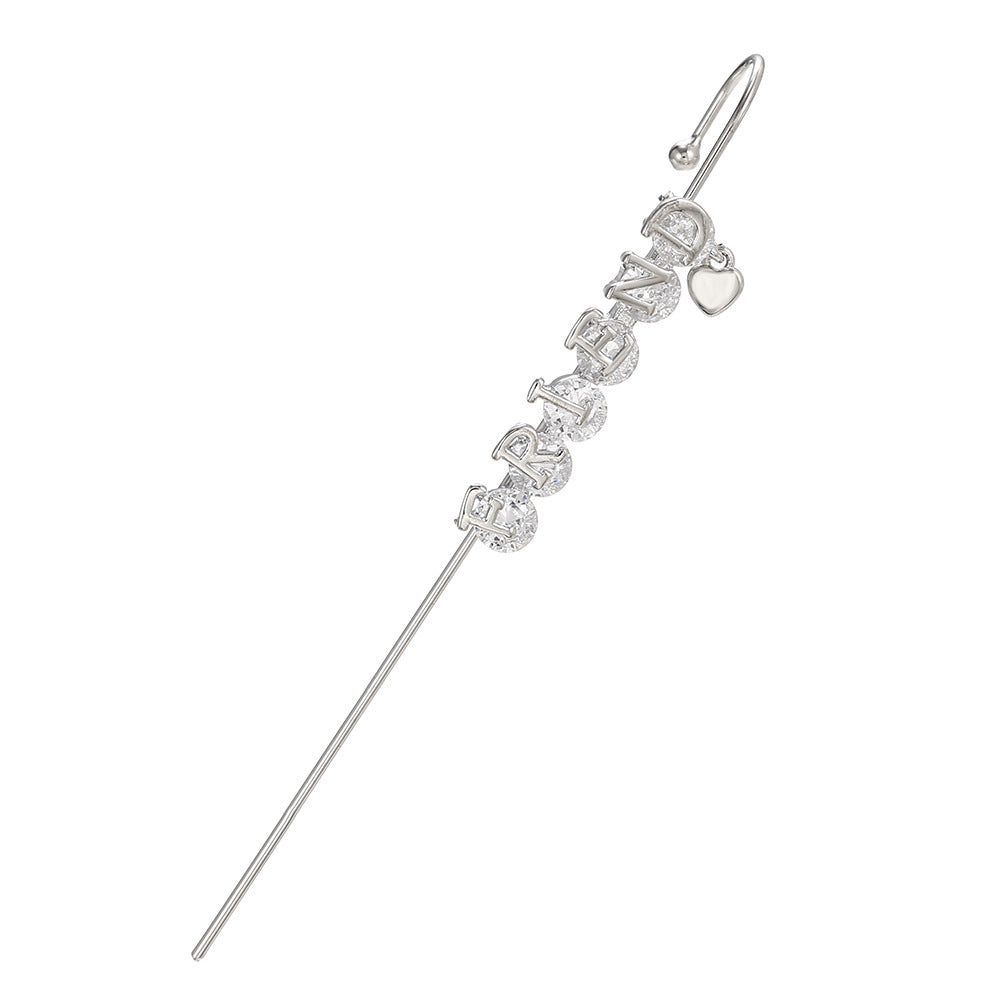 Creative Zircon Inlaid Gold-Plated Ear Cuff Earrings