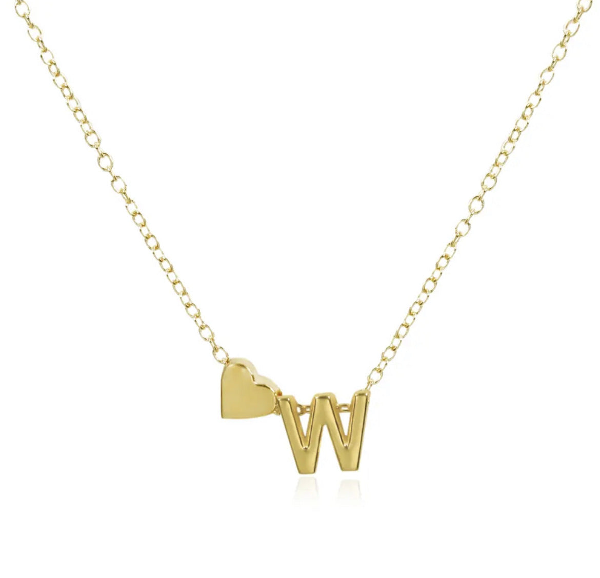 Fashion Heart Alphabet Pendant Necklace - Minimalist Copper Plated Design