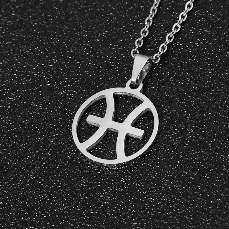 Simple Style Zodiac Stainless Steel Necklace