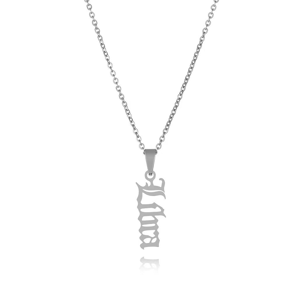 Zodiac Sign Stainless Steel Pendant Necklace