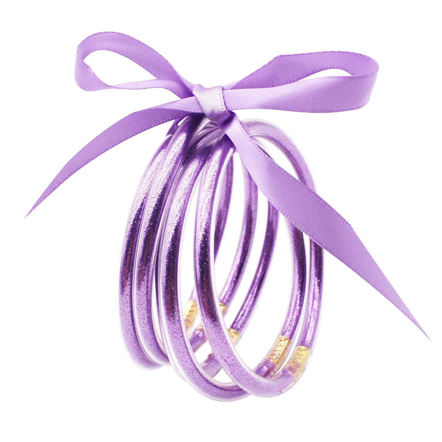 Fashion Multi-Layer Silicone Ribbon Glitter Women's Bangle Bracelet