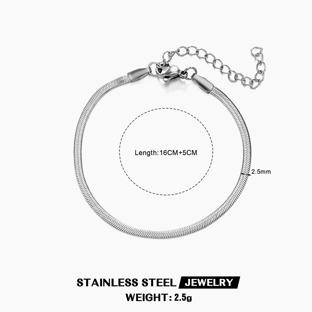 Geometric 18K Gold Plated Stainless Steel Snake Chain Necklace