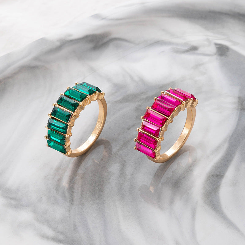 Wholesale Fashion Multicolor Gemstone Ring for Women - Trendy Minimalist Style