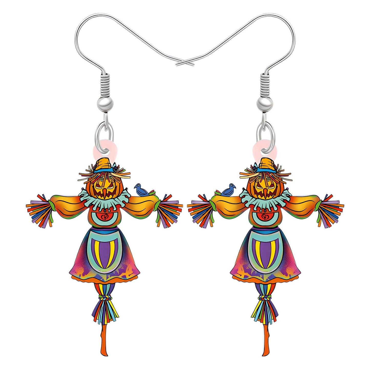 1 Pair Casual Geometric Acrylic Pumpkin Drop Earrings for Halloween