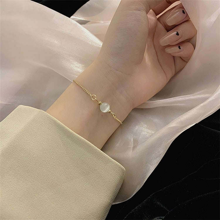 Creative Hip-hop Heart Pearl Cross Gold Coin Portrait Pendant Bracelet for Women