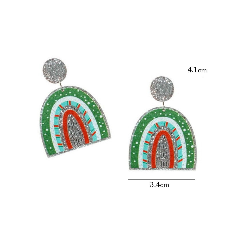 1 Pair Cute Dinosaur & Christmas Themed Acrylic Drop Earrings